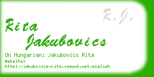 rita jakubovics business card